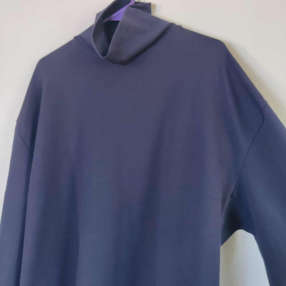 Acne Studios Lorma Heavy Cotton Funnel Turtleneck Boxy Pullover Small Blue - Picture 4 of 12